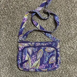 Vera Bradley BATIK LEAVES Crossbody Hipster HandBag Purse
